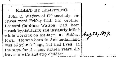 Death-WATSON, Leonard G 1899